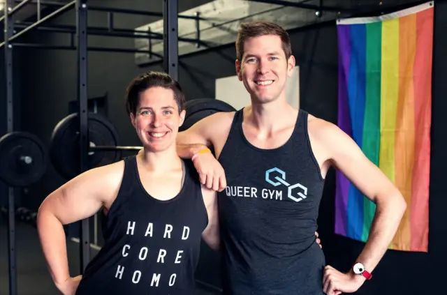The Queer Gym coaches in their gym